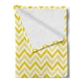 thumbnail image 2 of Yellow Soft Flannel Fleece Throw Blanket, Chevron Abstract Zig Zag Pattern Striped Cool Geometric 90s Style Retro Art, Cozy Plush for Indoor and Outdoor Use, 60" x 80", White and Yellow, by Ambesonne, 2 of 5