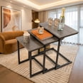 thumbnail image 3 of Furnibear 3 Pieces Multifunctional Coffee End Table Set, Oak, 3 of 9
