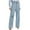 Light Blue, variant on LLYwey Business Casual Pants Women's Fashion High Waisted Straight Pocket Hole Short Pants Straight Leb Casual Denim Pants Female Scrub Pants Long Pant Style H385 Light Blue M