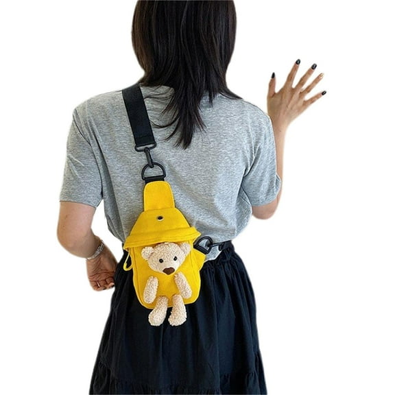 FENOHREFE Over The Shoulder Bag Large Capacity Bear Crossbody Bag Fashion Sling Bag Chest Bag Belt Bag Trendy Bag for Teens