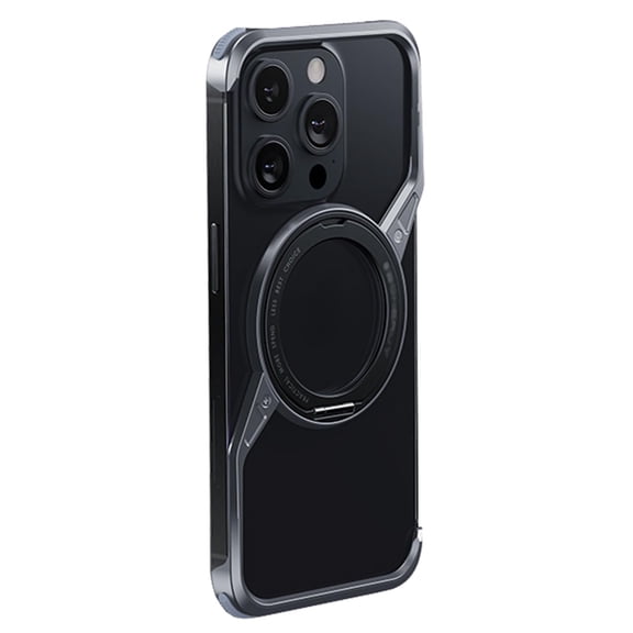 Case For IPhone 16/16 Pro Max/16 Pro, Ultra-Thin Shockproof Shape Aluminum Metal Frameless Cover, With 360° Rotating Stand Anti-scratch Case, Anti-fingerprint Heat Dissipation Shell