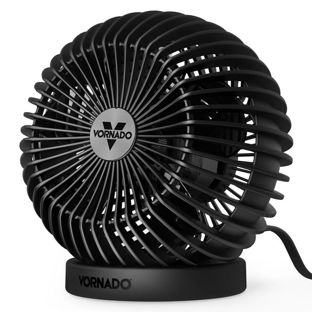 Vornado SPHERE Ventilador personal ajustable para escritorio, mesita de noche, mesa, escritorio, negro