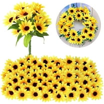 Sunjoy Tech Artificial Sunflower - Fake Sunflowers Yellow Small Silk Sun Flowers Bulk for Wedding Home Party Decoration Fake Flower Crafts Accessories DIY Decor