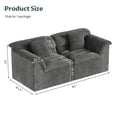 thumbnail image 3 of COPIAE 81" Loveseat Sofa with Deep Seat, Corduroy Boneless Couch for Living Room, Office, No-Assembly Required, Dark Gray, 3 of 11