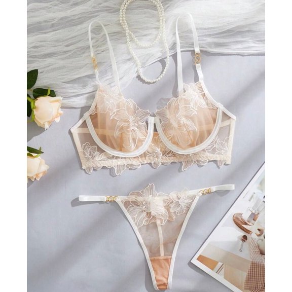 White Lingerie Set Embroidered