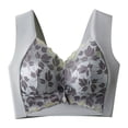 thumbnail image 3 of Ahuyic Womens Bra,Summer Plus Size Bra,Womens Large Sized Lace Gathered Without Steel Ring Fixed Cup Collection Auxiliary Breast Sagging Bra,Blue,XXXXL, 3 of 4