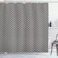 thumbnail image 1 of Ambesonne Lattice Shower Curtain, Interlacing Stripes Maze, 69"Wx84"L, Charcoal Grey Eggshell, 1 of 3