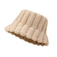 thumbnail image 1 of Women Faux Fur Bucket Hat Winter Warm Ribbed Fisherman Cap for Outdoor Activities, 1 of 6