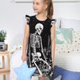 thumbnail image 4 of Balery Vintage Black white Plant skull Camisón de princesa para niñas, pijama de algodón con mangas abullonadas, suave y bonito.-XX-Large, 4 of 6