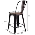 thumbnail image 2 of Gymax 2 PC Metal Wood Counter Stool Kitchen Dining Bar Chairs, 2 of 10