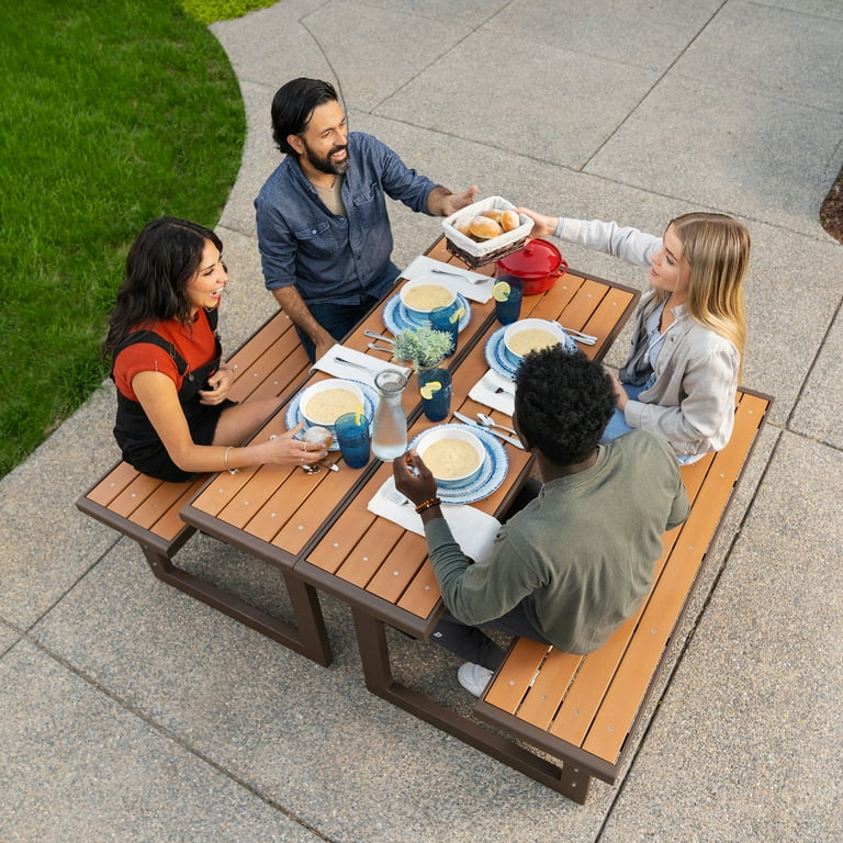Lifetime Outdoor Convertible Picnic Bench Brown