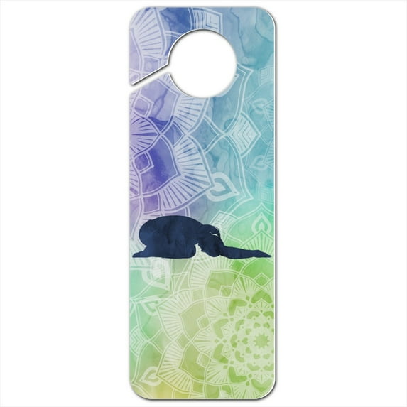 Child's Pose Yoga Plastic Door Knob Hanger Sign