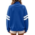 thumbnail image 4 of Women Varsity Sweatshirt Long Sleeve Casual Oversized Pullover Striped Sleeve Loose Fit Athletic Top, 4 of 4