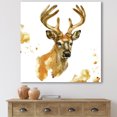 thumbnail image 2 of Designart ' Abstract Portrait Of Deer With Big Horns ' Farmhouse Canvas Wall Art Print, 2 of 4