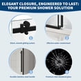 thumbnail image 6 of Garvee 44-48" W x 72" H Single Sliding Shower Door, 5/16" (8mm) Matte Black Frameless Shower Glass Door, Tempered Safety Glass with Large Smooth Rollers for Bathroom Walk-in Shower, 6 of 8