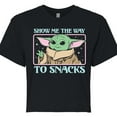 thumbnail image 3 of Star Wars - The Mandalorian Grogu The Way To Snacks - Juniors Cropped Short Sleeve Graphic T-Shirt, 3 of 5