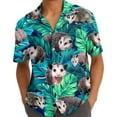 thumbnail image 5 of Tropical Opossum Hawaiian Shirt For Men Floral Possum Mens Hawaiian Shirts Short Sleeve Button Down Shirt Men, 5 of 7