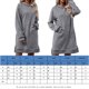 thumbnail image 2 of Vestido con abertura lateral y capucha, ajuste holgado, traje diario con hombros caídos para mujer Ygjytge Gris T M para Mujer, 2 of 5