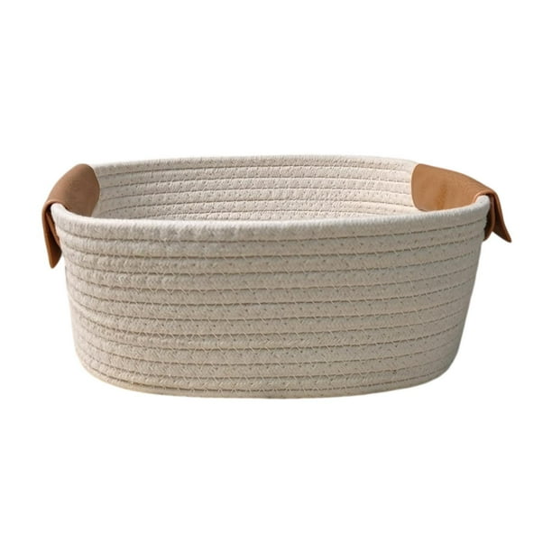 Cesta de almacenamiento de algodón tejida cesta de picnic decoración del hogar elegante cesta de fruta cesta de picnic para aperitivos sándwiches pan S
