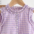 thumbnail image 4 of kpoplk Toddler Girl Clothes Baby Summer Outfits Sleeveless Gingham Print Camisole Pants Set 2pcs 3T 4T 5T(Purple,3-4 Y), 4 of 6
