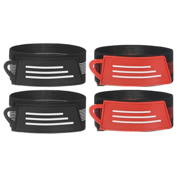 Uxcell Bicycle Pant Leg Strap [4PCS] - Cycling Safety Bind Pant Bands Use for Cycling & Jogging & Camping - [Black & Red-11.4 IN] Bike Ankle Leg Pant Straps