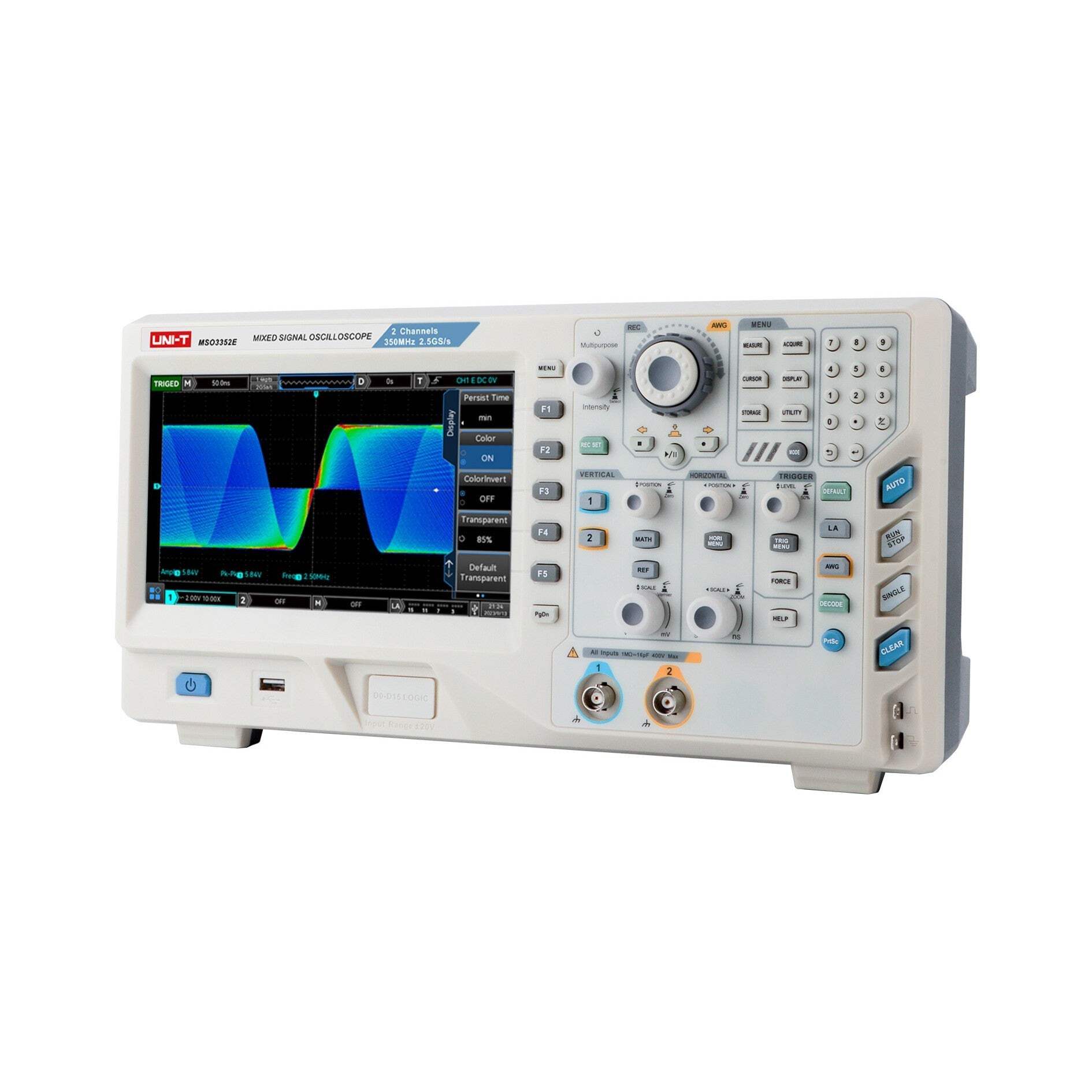 UNI-T MSO3352E 350MHz 2+16Ch MSO Mixed Signal Digital Oscilloscope