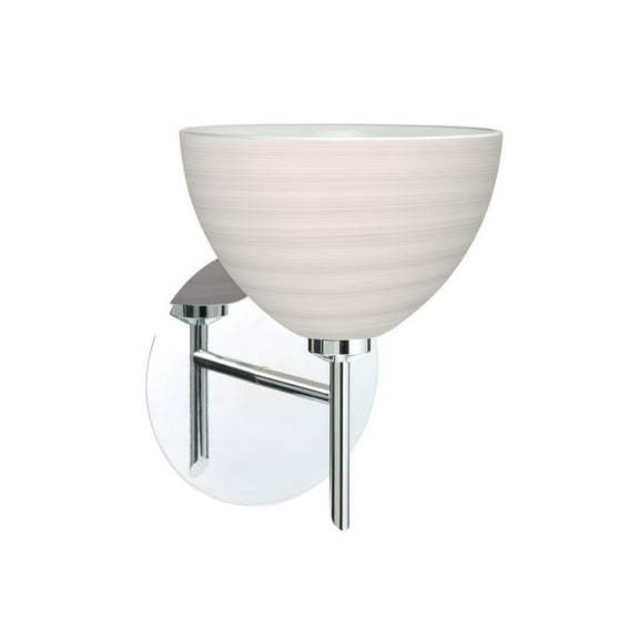 1SW-4679KR-CR-Besa Lighting-Brella-One Light Mini Wall Sconce-6 Inches Wide by 7.25 Inches High-Chrome Finish-Chalk Glass Color-Halogen Lamping Type