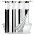 thumbnail image 7 of Mizhona Black Stripes No Hooks Shower Curtains with Snap in Liner Black and White Stripes Hookless Fabric Bathroom Curtain,71"× 71", 7 of 7