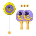 thumbnail image 3 of Práctica de juguete de interacción de entrenador pong de tenis de mesa colgante para interiores ños Raqueta amarilla 2 Cola Entrenamiento de tenis, 3 of 8
