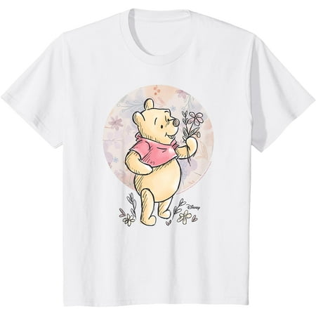 

Winnie the Pooh - Floral Circle Youth T-Shirt for Boy Girl Kids Toddler White Color Size 4T