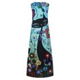 thumbnail image 4 of SMihono Été Boho Maxi Robe pour les Femmes Plus Size Femmes Casual Longue Robe avec Imprimé Floral Rayé Maxi Sans Manches Robe Plage Swing Sundress, 4 of 9