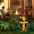 thumbnail image 3 of HONGLAND Solar Garden Gnome Statue with LED Lights, Waterproof Outdoor Mushroom Decor for Yard Patio, 3 of 15