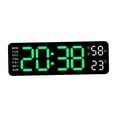thumbnail image 1 of Tnarru Wall Decor Clock Modern Digital Wall Clock, Automatic Brightness Dimmer, Home Decor Week LED Wall Clock Desk Clock for Kitchen green light black, 1 of 8