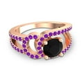 thumbnail image 3 of 2.50 Carat Fine Round Cut Citrine & Amethyst Gemstone Bridal Ring for Ladies Solid 18K Rose Gold Size 7 by Diamond-Capitals, 3 of 8