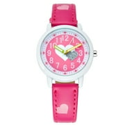 Girls Kids Soulmate Candy Colors Students Quartz Wrist Watch Rose-red