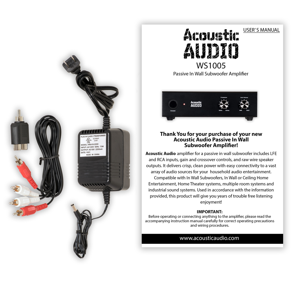 Acoustic Audio WS1005 Passive Subwoofer Amp 200 Watt Amplifier for Home Theater - image 3 of 3