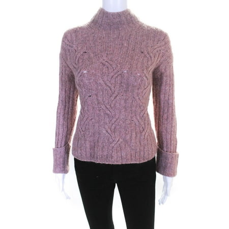 

Pre-owned|VINCE. Womens Mirrored Cable Knit Turtleneck Size 2 14652562