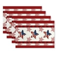 thumbnail image 2 of 4 de julio Manteles individuales resistentes al calor, protectores de mesa de rayas patrióticas estrelladas, cargadores de tela lavables para comedor y mesa de centro, 2 of 5