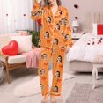 thumbnail image 2 of HXWCHs Photo Pajama Set for Women Custom Face Print Loungewear Long Sleeve Nightwear Comfortable Sleepwear M Orange, 2 of 6
