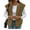 Brown, variant on Vest for Women Winter Vests Sleeveless Fleece Jacket Zip Up Warm Drawstring Coat With Pockets Outerwear