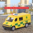thumbnail image 4 of Fire Truck Ambulance Car Toy, Sturdy Emergency Vehicle Model Set Pull Back Car Model  for Children, 4 of 7