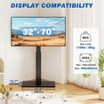 thumbnail image 3 of RTVR Swivel Floor TV Mount Stand for 32 to 75 inch Flat Screens up to 110 lbs,  Modern Adjustable TV Stand Pole, Max VESA 400x400mm, 3 of 11