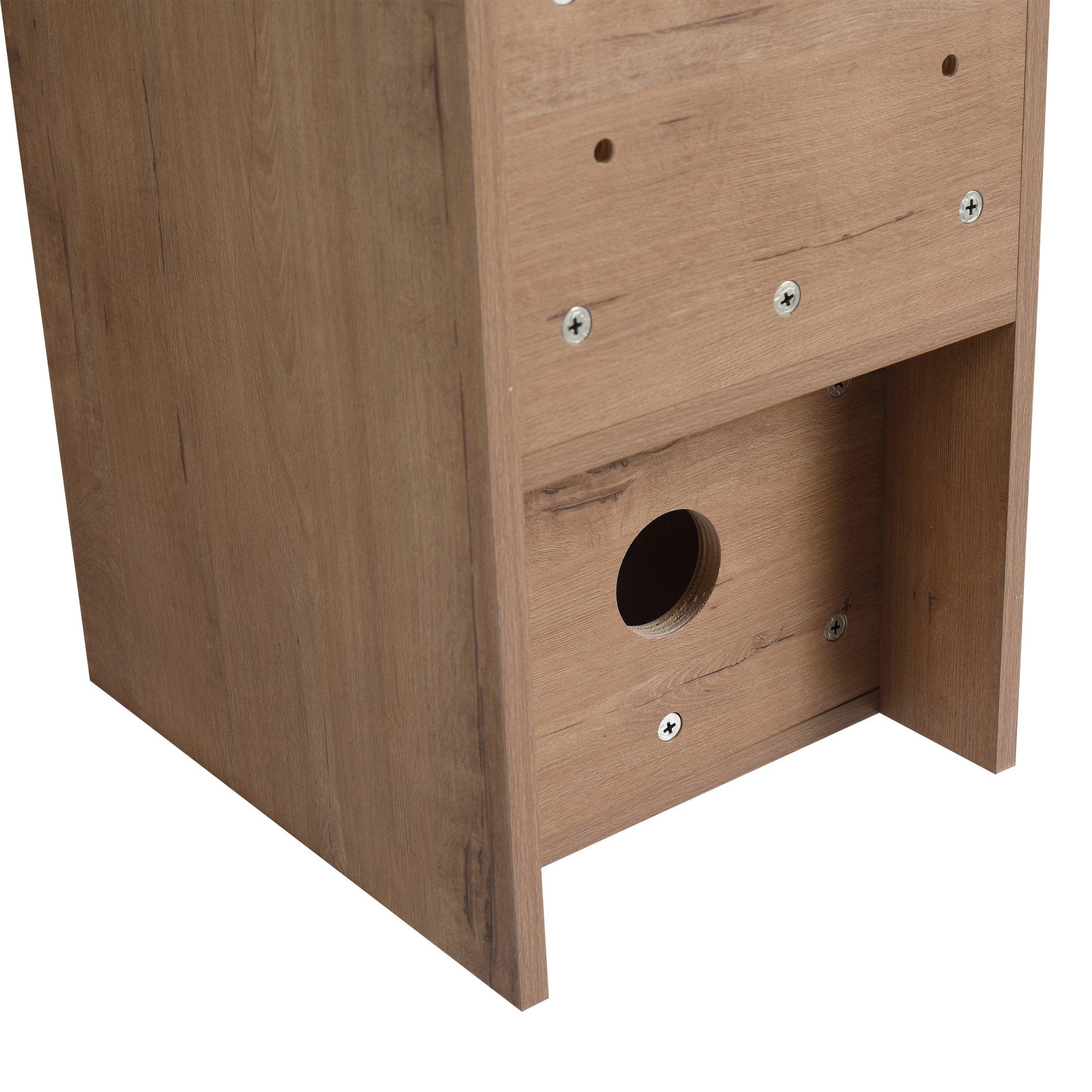 Noble House 12" Floating Bathroom Storage Shelves, Modern Plywood 2-Tier Wall Shelf Organizer, Imitative Oak