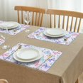 thumbnail image 3 of Artistic Butterfly Heat Resistant Flax Table Mats with Colorful Tropical Floral Pattern, Wrinkle Free Machine Washable Place Mats for Dining Table, Cute Aesthetic Design for Butterfly Lover, Set of 4, 3 of 6