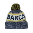 thumbnail image 2 of Icon Sports FC Barcelona Pom Beanie Official Licensed Orange Multi Stripe, 2 of 2