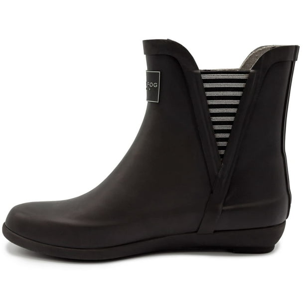 LONDON FOG Womens Piccadilly Rain Boot black matt 9 M US Walmart