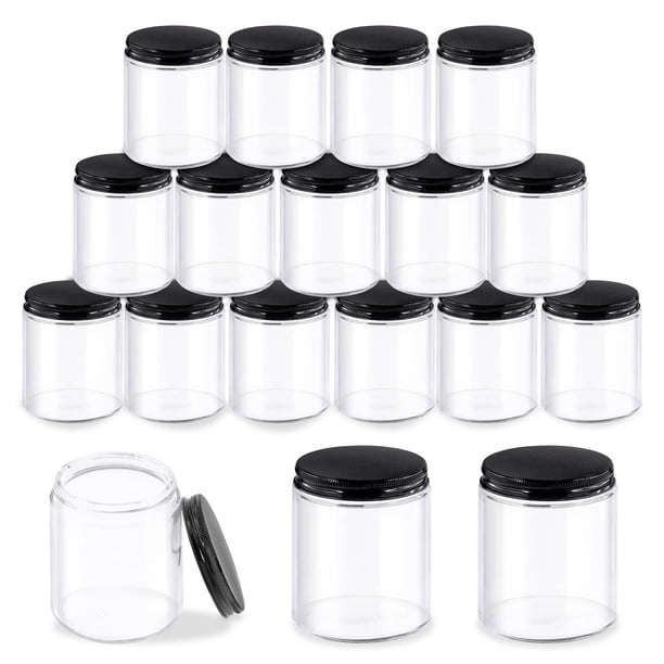 Set de tarros de vidrio Glarks de 240 ml (8 oz) con tapas para cremas y pomadas