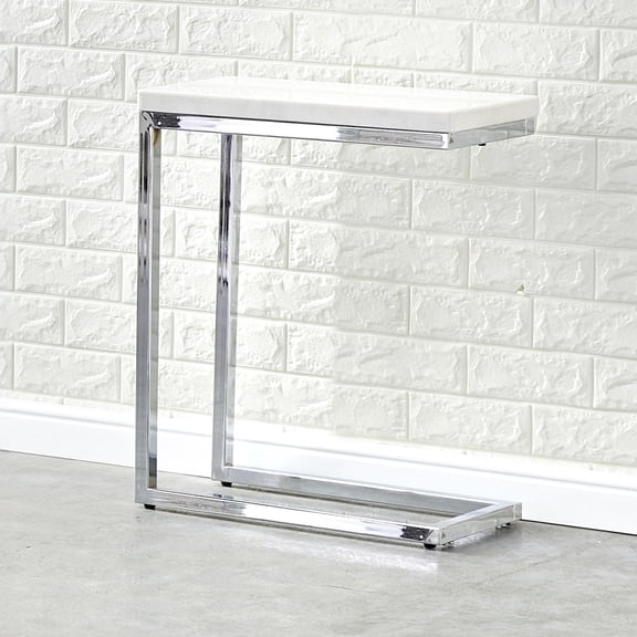 Steve Silver Echo White Marble Top Chairside Accent Table