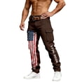 thumbnail image 3 of XINPING Men's Patriotic Baggy Pants for USA Flag Printed 4th of July Cargo Trousers Loose Fit Multi Pockets Elastic Waist Drawstring 250th Anniversary Wear, 3 of 3