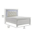 thumbnail image 5 of Noah Contemporary Full Bed, LED Backlit Crystal Tufted Headboard, White, 5 of 5